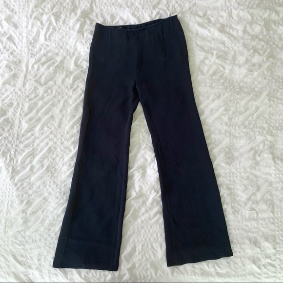 Escada Navy 100% Silk Wide Leg Pants - Picture 2 of 15